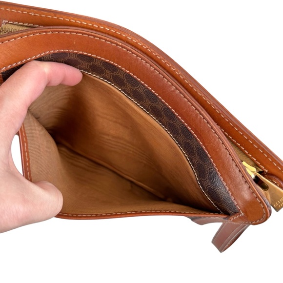 Authentic Celine Brown & Tan Macadam Leather Wristlet Clutch Bag - Picture 7 of 13